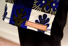 Load image into Gallery viewer, Blue &amp; Black African Print Apron
