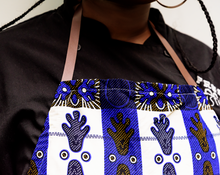 Load image into Gallery viewer, Blue &amp; Black African Print Apron
