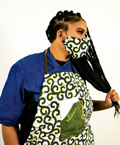 Blue & Green African Print Apron