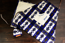 Load image into Gallery viewer, Blue &amp; Black African Print Apron
