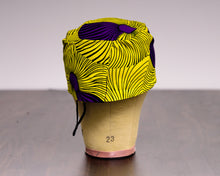 Load image into Gallery viewer, Gold &amp; Purple African Print Kufi Chef Hat
