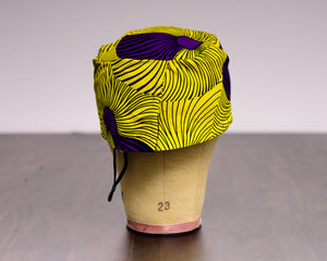 Gold & Purple African Print Kufi Chef Hat