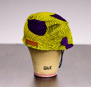 Gold & Purple African Print Kufi Chef Hat