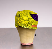 Load image into Gallery viewer, Gold &amp; Purple African Print Kufi Chef Hat
