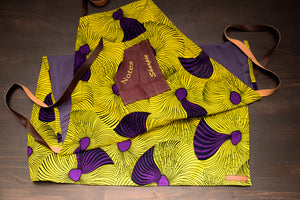 Gold & Purple African Print Apron